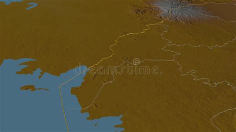 Busia Extruded. Kenya. Stereographic Administrative Map Stock Footage ...