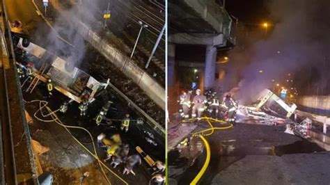 Bus Precipita Da Un Cavalcavia A Mestre E Prende Fuoco 21 Morti Tra