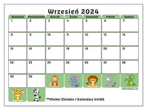 Kalendarz wrzesień 2024 do druku 441NS Michel Zbinden PL