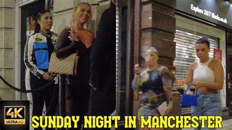 Sunday Night In Manchester Uk Nightlife Walking Tour K Uhd Fps