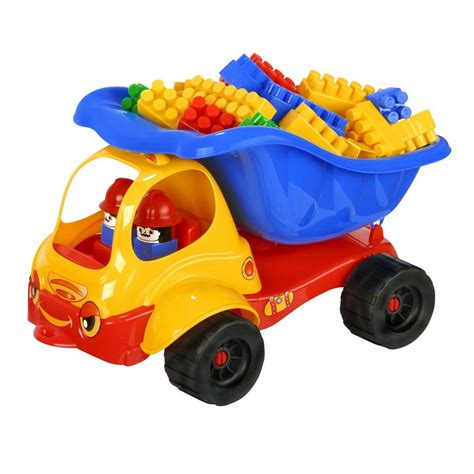 Grand Camion Bloc De Construction Jouet Enfant Benne Chantier Jeux