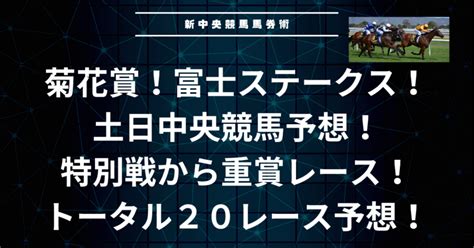 菊花賞や富士s 土日中央競馬勝負の20レース予想 この馬券で勝つ ｜キングクリ