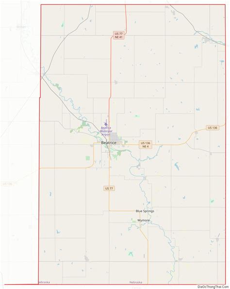 Map of Gage County, Nebraska - Thong Thai Real