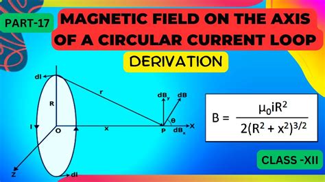 Magnetic Field On The Axis Of A Circular Current Loop Derivation Class 12 Physics Youtube