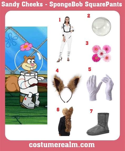 The Costume Guide For Sandy Cheeks And Spongebob Squarepants Is Shown