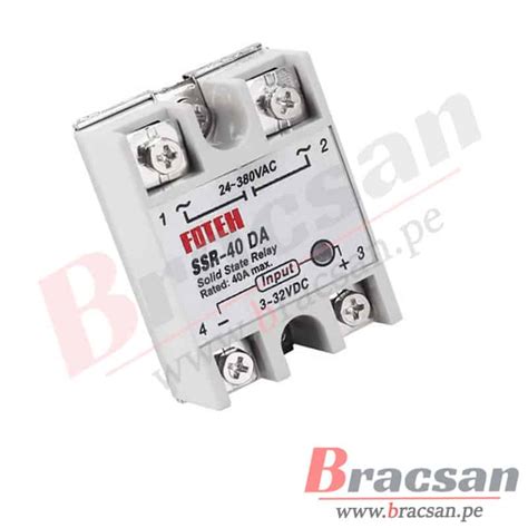 RELAY ESTADO SOLIDO MONOFÁSICO DC AC 40A RELAY SSR 40DA TAP Bracsan