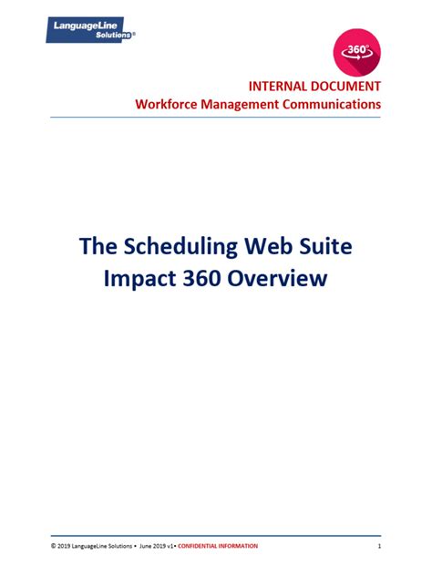 Impact 360-Scheduling Web Suite Overview 09162019 | PDF | World Wide ...