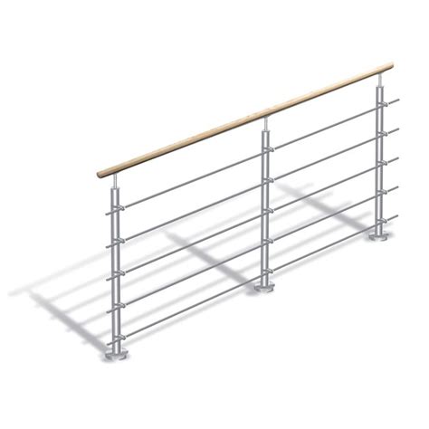 An Image Of A Metal Railing With Wooden Posts On The Top And Bottom