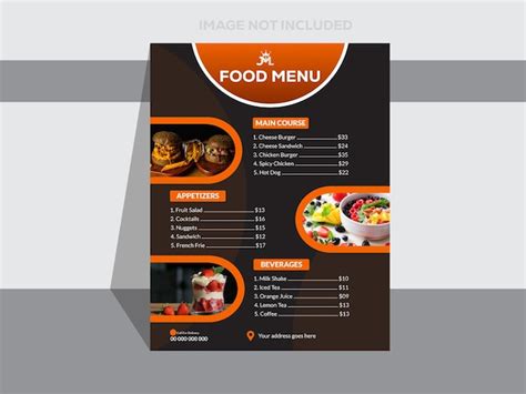 Premium Vector Restaurant Menu Poster With Food Print Template Design