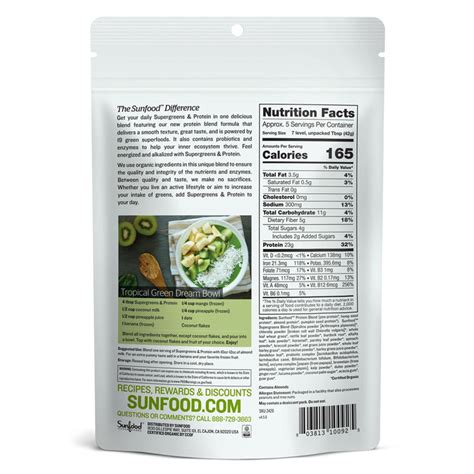 Sunfood Supergreens And Protein 8 Oz Dailyvita