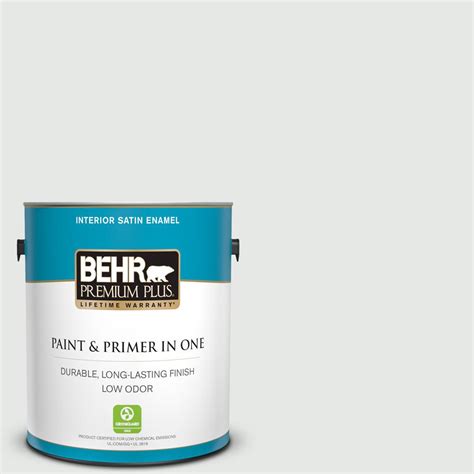 BEHR PREMIUM PLUS 1 Gal PPL 55 Coastal Fog Satin Enamel Low Odor