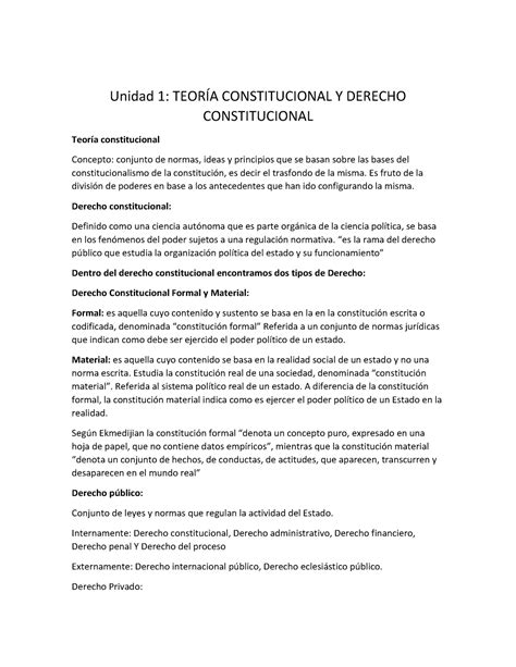 Resumen Integrador Teoria Constitucional Vazquez Unidad 1 TeorÕa Constitucional Y Derecho