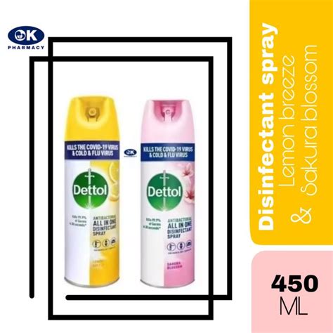 Dettol Disinfect Spray 450ml Lemon Breezesakura Blossom Lazada