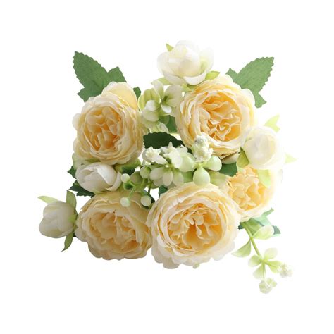 Kedshhgu Clearance Beautiful Artificial Silk Fake Flowers Wedding Valentines Bouquet Bridal