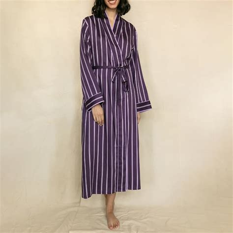 Multi Wimbledon Printed Stripe Long Dressing Gown Brandalley