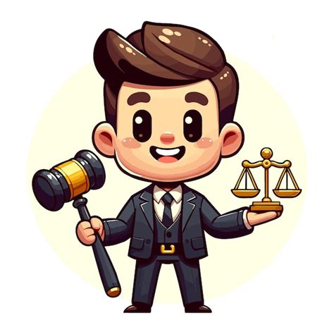 Premium Vector Male Lawyer Cartoon Illustration Smiling Attorney With