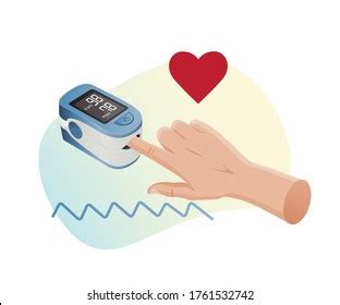 Pulse Oximeter Medical Device Illustration Eps Stock Vector Royalty