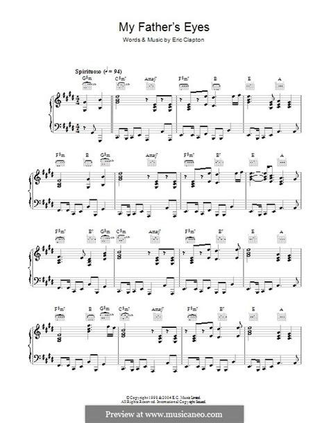 My Father's Eyes by E. Clapton - sheet music on MusicaNeo