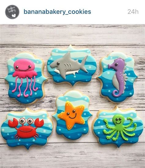 Sea Ocean Under The Sea Sea Life Sugar Cookies Decorated Beach Cookies Summer Cookies