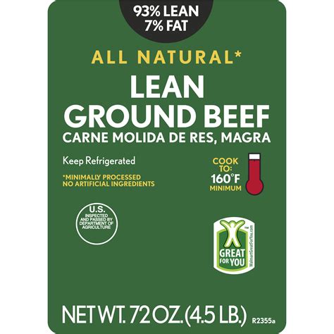 93 Lean 7 Fat Lean Ground Beef 45 Lb Tray Fresh All Natural