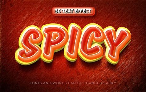 Premium Vector Spicy 3d Editable Text Effect Style