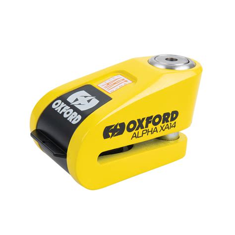 Oxford Alpha Xa Alarm Disc Lock Yellow Black Oxford Products