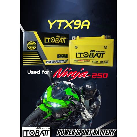 Aki Motor Kawasaki Ninja 250 250R 250RR Mono New Ninja 250R Fi YTX9