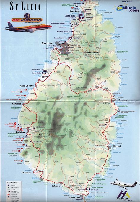 St. Lucia Visitor's Map and Tourist Guide 2000_2, Caribbean | Road trip ...