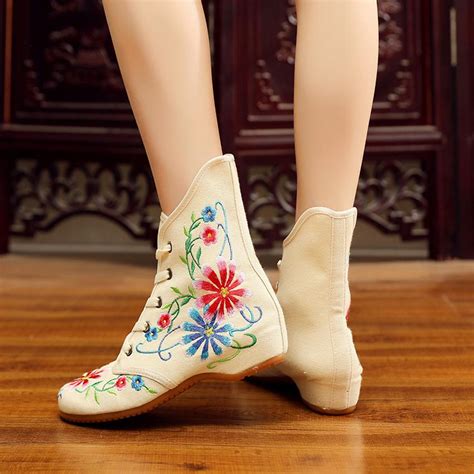 Купить 3 цвета Мандала Старый Пекин Вышитые тканевые сапоги в народном ...