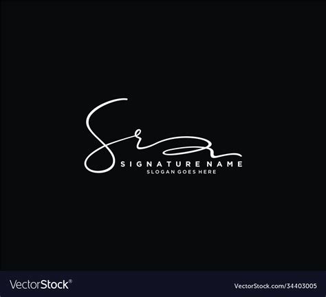 Letter Sr Signature Logo Template Royalty Free Vector Image