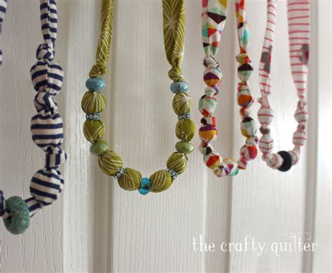 Fabric Covered Bead Necklace Tutorial The Crafty Quilter