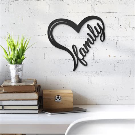 Family Heart Home Wall Art Decor Sign by Redline Steel®️ | Art decor ...