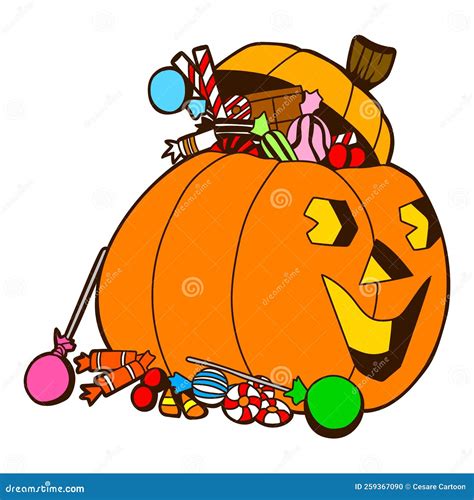 Jack O Lantern And Candies Stock Vector Illustration Of Lollipop 259367090