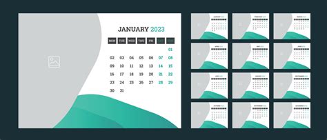 Desk Calendar Design 2023 13195355 Vector Art at Vecteezy