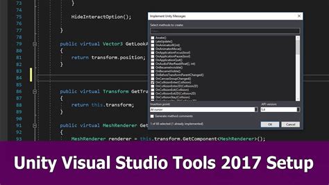 Unity Visual Studio 2017 Setup Tools YouTube