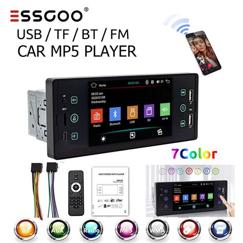 MP5 Player Multimídia Universal 5 1 Din Rádio Estéreo Para Carro IPS