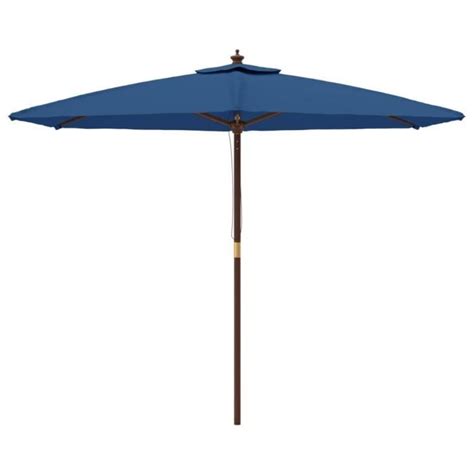 Atyhao Parasol de jardin avec mât en bois bleu azuré 299x240 cm 12367