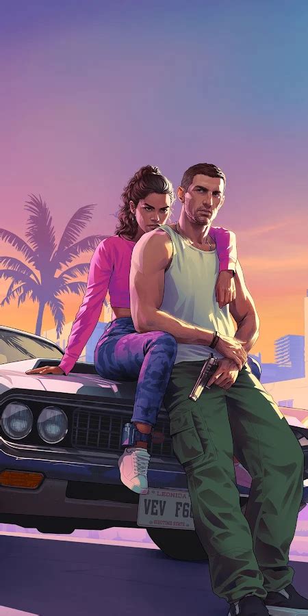 Grand Theft Auto Vi, Gta 6, Jason And Lucia, Gradients Full HD iPhone ...