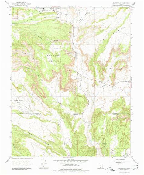 Classic USGS Cannonville Utah 7.5'x7.5' Topo Map – MyTopo Map Store