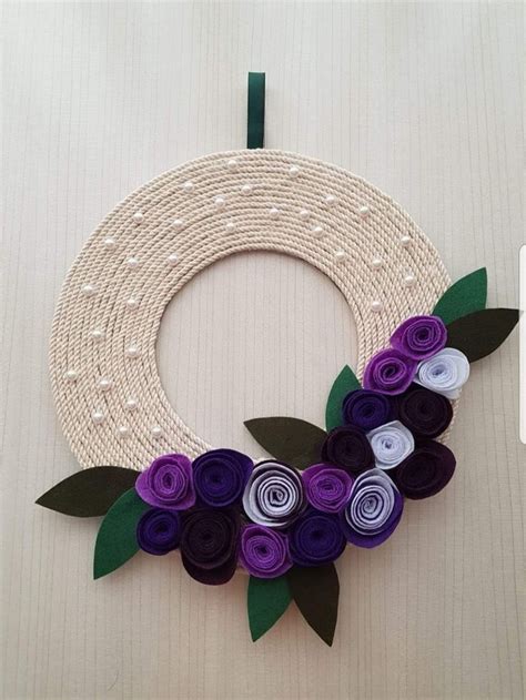 Keçe duvar süsü Diy spring wreath Paper craft diy projects Spring diy