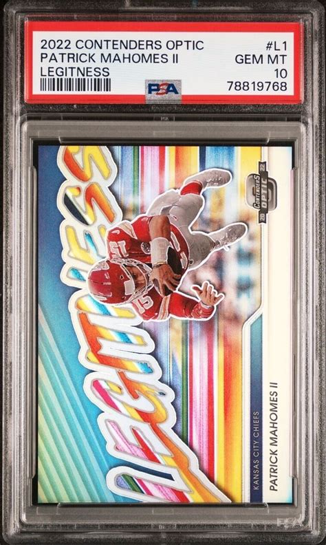 Patrick Mahomes II 2022 Contenders Optic L 1 Legitness SSP PSA 10