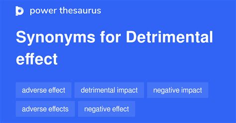 Detrimental Effect synonyms - 319 Words and Phrases for Detrimental Effect