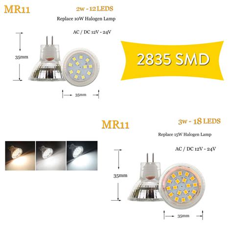 Led Spotlight Bulb Mr11 2w 3w 4w 12 24v 5733 2835 Smd 10w 20w Lamp Energy Saving Ebay