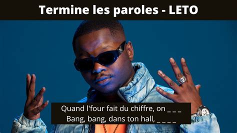 Termine Les Paroles Rap Fr Sp Cial Leto Sons Youtube