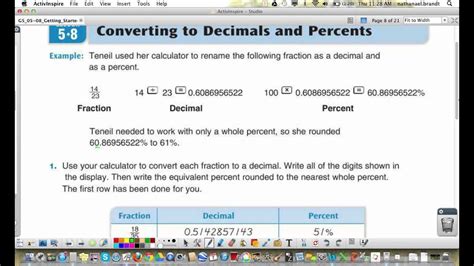 Converting Fractions To Percents Youtube