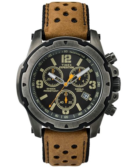 Timex Men S Chronograph Expedition Tan Leather Strap Watch 43mm Tw4b015009j In Brown For Men Lyst