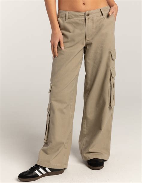 RSQ Womens Mid Rise Wide Leg Twill Cargo Pants SAGE Tillys