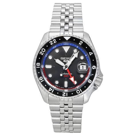 Seiko Sports Skx Style Gmt Stainless Steel Grey Dial Jewels