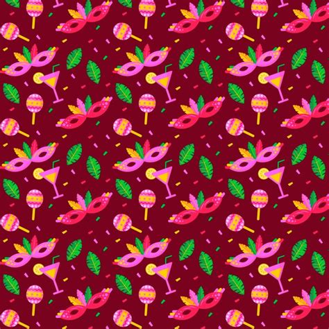 Free Vector Brazilian Carnival Pattern In Flat Design