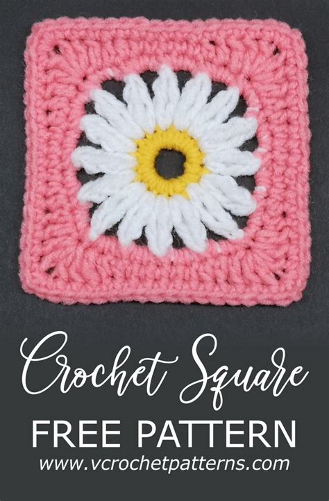 Easy Daisy Granny Square Crochet Pattern Crochet Motif Veronika